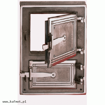 drzwiczki kuchenne (nr 2) żeliwno-niklowane podwójne 