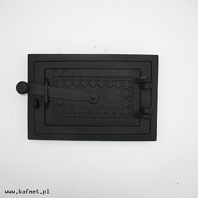 drzwiczki kuchenne żeliwne dolne malowane na czarno
